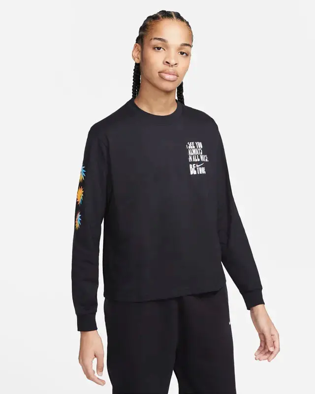 Nike Sb Be True Long Sleeve Tee Black Xavier Schipani Women's Sizing 1