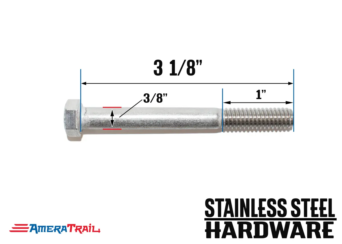 Stainless Steel Bolt 3/8 X 3 1/8", Hex Head - Available W/ Nut And Washer Hardware 1