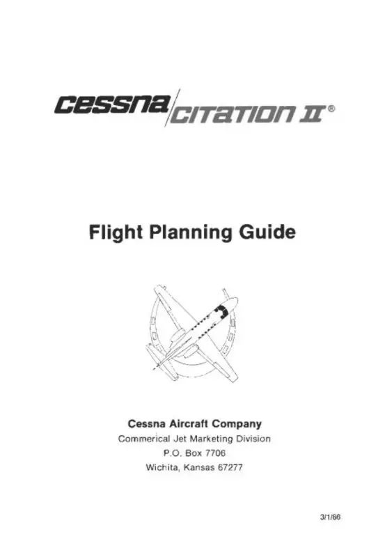 Cessna Citation Ii, Iisp 1986 Flight Planning Guide (Cecitationii 86 Fp C) 1