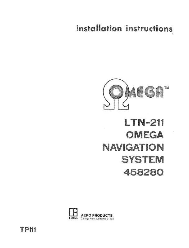 Litton Aero Products Ltn-211 Installation Manual (Tpi11) 1