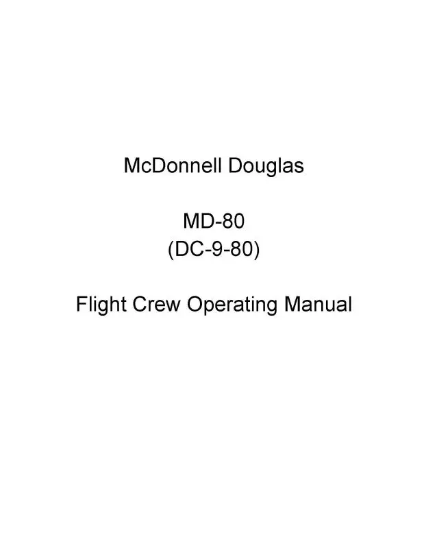 Mcdonnell Douglas Md-80 (Dc-9-80) Flight Crew Operating Manual (Mcmd80 87 Op C) 1
