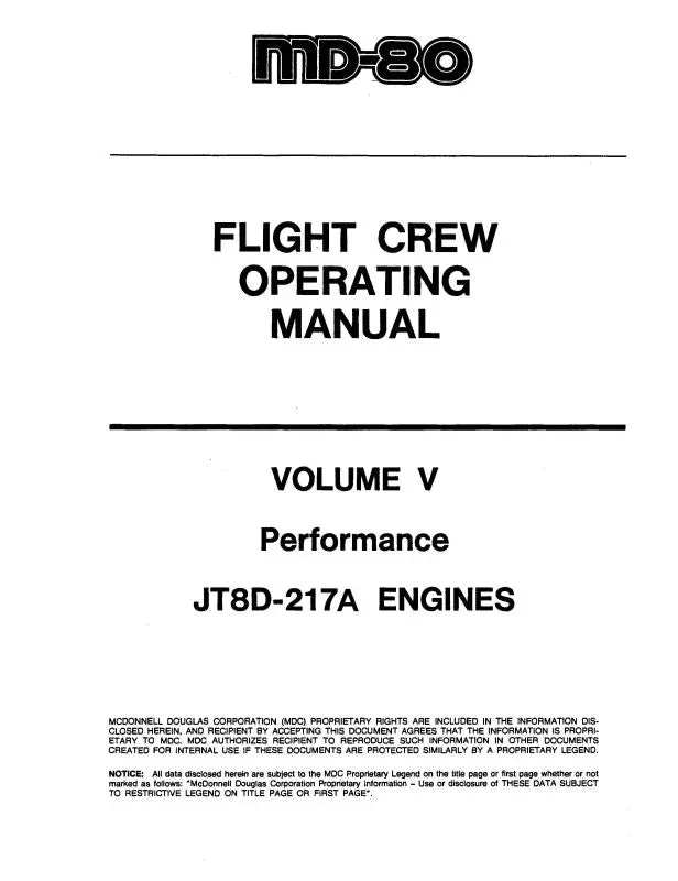 Mcdonnell Douglas Md-80 (Dc-9-80) 1986 Flight Crew Operating Vol V (Mcmd80 86 Op C) 1