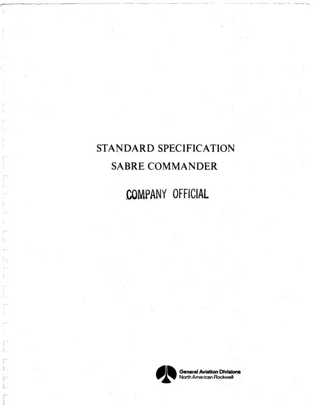 North American Sabre Commander 40A Standard Specification (Na40a Stspec C) 1