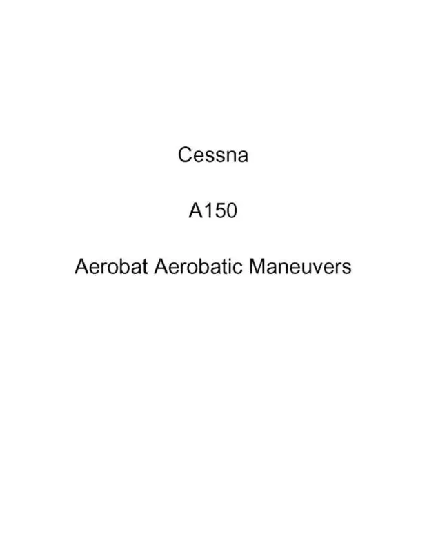 Cessna A150 Aerobat Aerobatic Maneuvers (Cea150aerobaticman C) 1