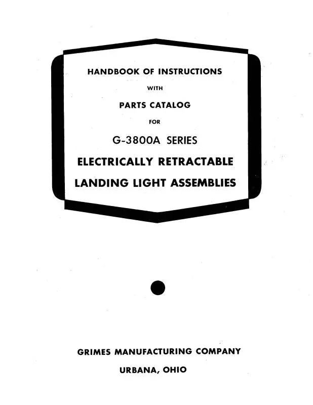 Grimes G-3800A Series Instructions With Parts Catalog (Gig3800aser Ins C) 1