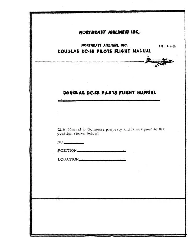 Douglas Dc-6B Pilots Flight Manual 1965 (Mcdc6b 65 F C) 1