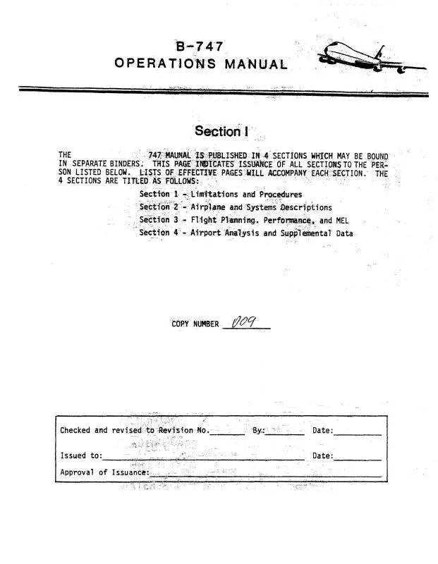 Boeing B-747 Operations Manual 1985 (Bo747 85 Op C) 1