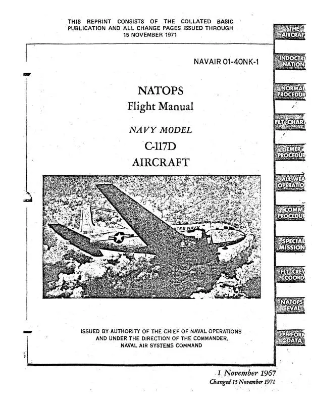 Douglas C-117D Navy Model Natops Flight Manual 1967 (01-40Nk-1) 1