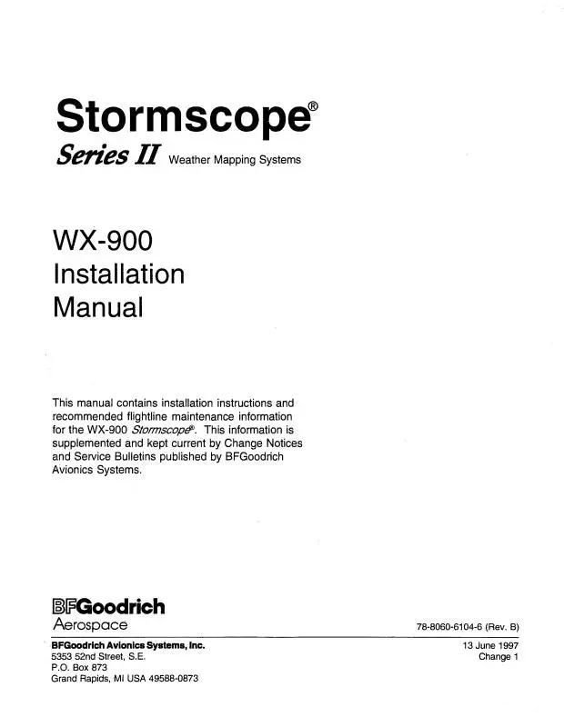 B.F. Goodrich Wx-900 Installation Manual (78-8060-6104-6) 1