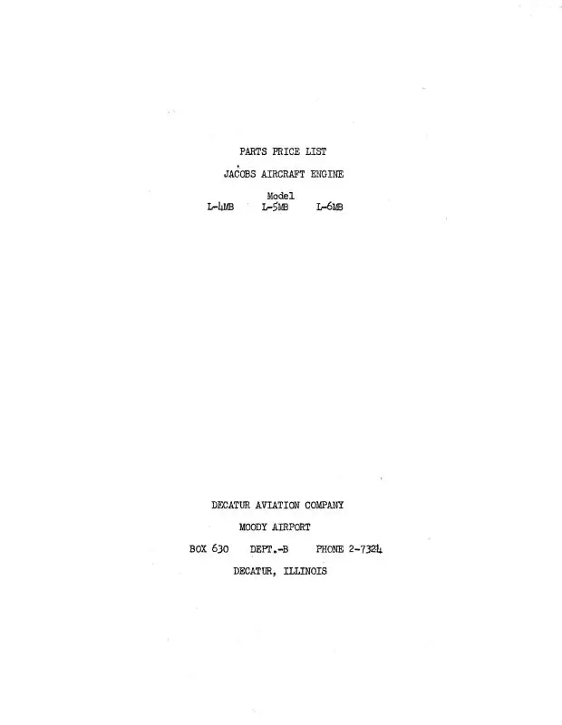 Jacobs L-4Mb, L-5Mb, L-6Mb Parts Price List (Jcl4,5Mb-P-C) 1