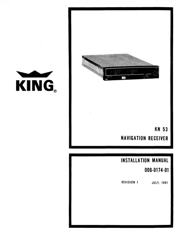 King Kn 53 Navigation-Receiver Maintenance-Installation (006-0174-01) 1