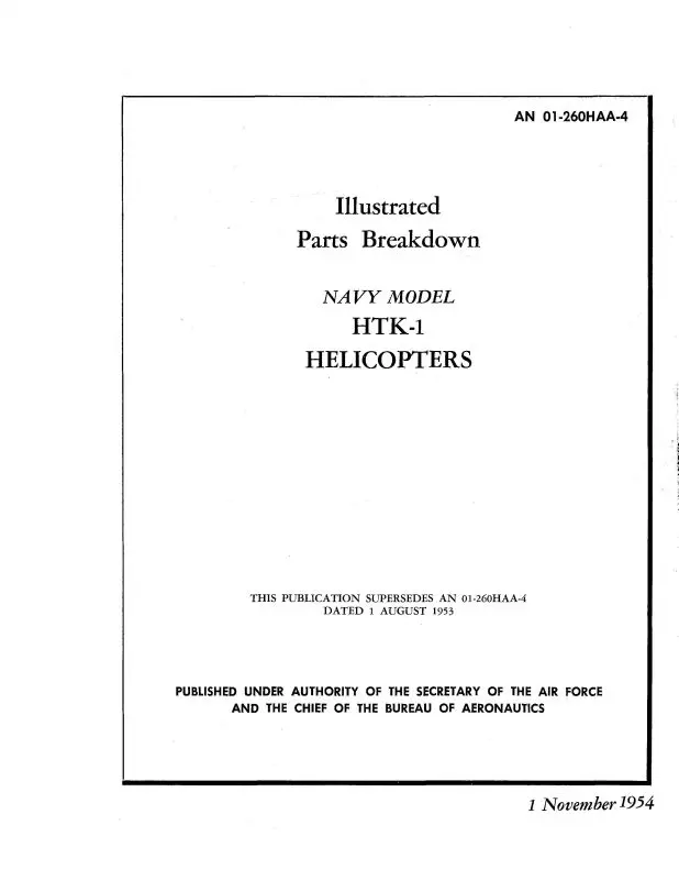 Kaman Helicopters Htk-1 Helicopters Illustrated Parts 1954 (01-260Haa-4) 1