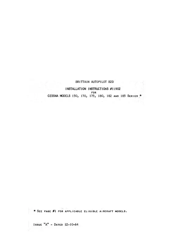 Brittain Industries B2d Autopilot  Installation Manual (Bnb2d-In-C) 1