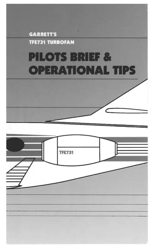 Garrett Tfe731 Turbofan Pilots Brief & Operational Tips (Gatfe731-Pilotsbrief-C) 1