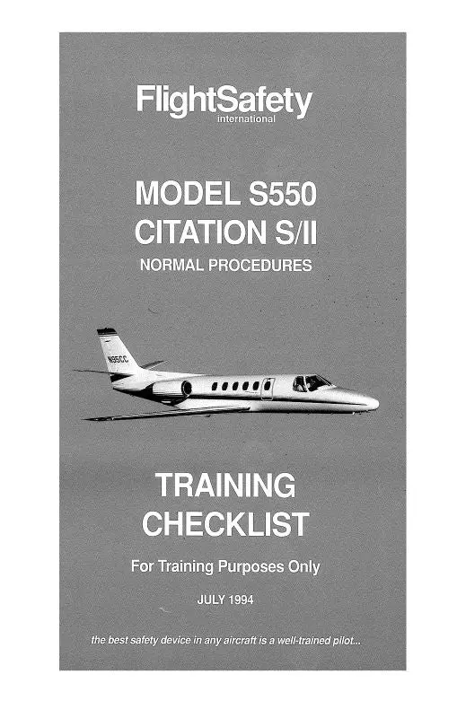 Cessna Citation S-Ii S550 Training Checklist 1994 Normal Procedures (Ces550-Trclc) 1
