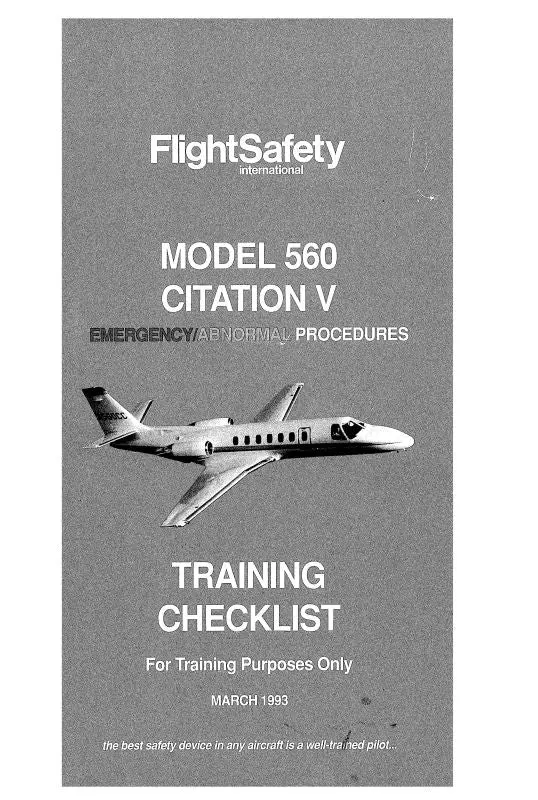Cessna Citation V 560 Training Checklist 1993 (Ce560-Trclc) 1