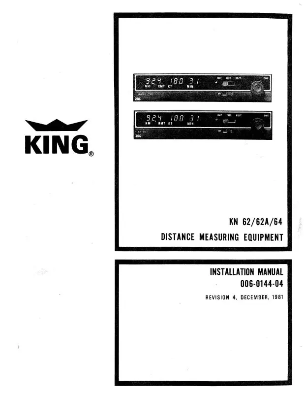 King Kn 62-62A-64 Dme Installation Manual (006-0144-04) 1