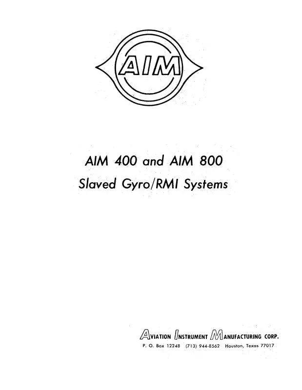 Aim 400, 800 Slaved Gyro-Rim Systems Overhaul Manual (Aim400,800-Oh-C) 1