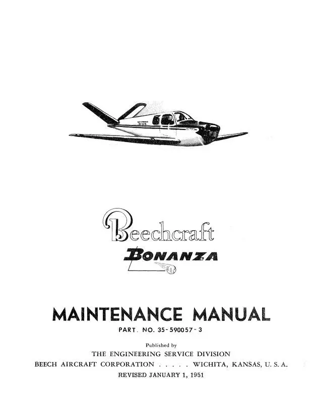 Beech 35 Maintenance Manual 1951 (Be35-51-M-C) 1