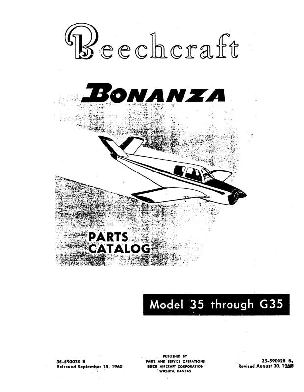 Beech 35 - G35 Parts Catalog (35-590028B) 1