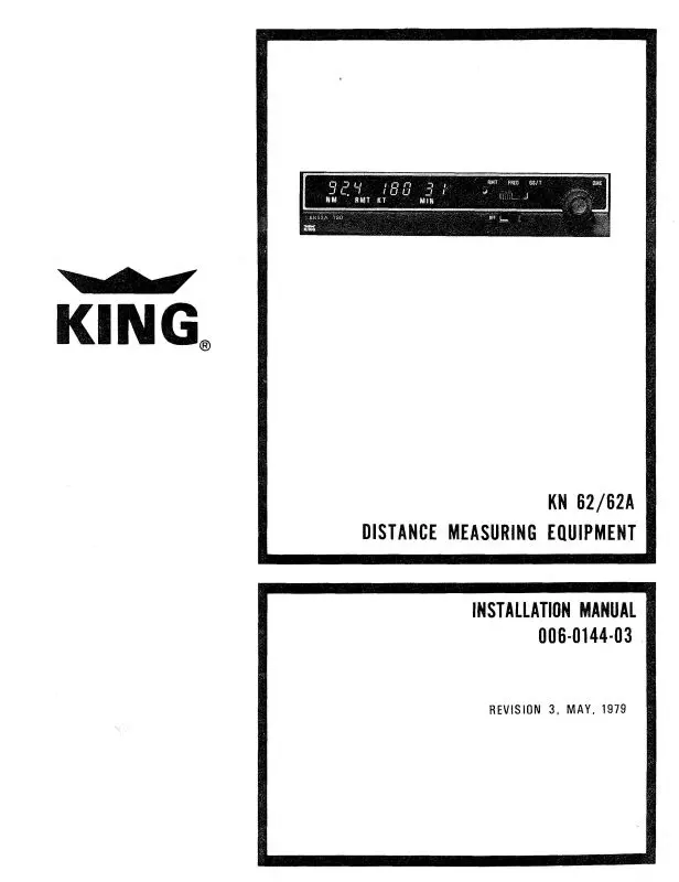 King Kn 62-62A Dme Maintenance-Installation Manual 1979 (006-0144-03) 1