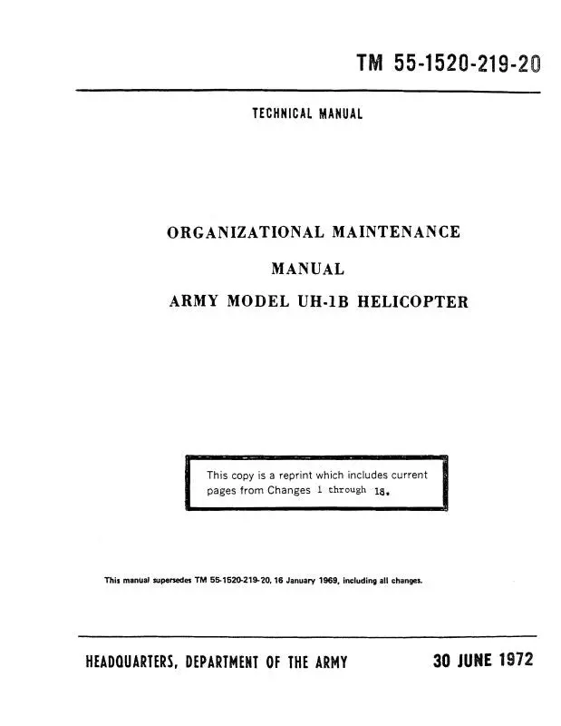 Bell Helicopter Army Uh-1B Organizational Maintenance 1972 (55-1520-219-20) 1