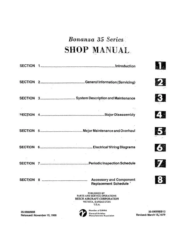 Beech 35 Series Shop Manual (35-590096B13) 1