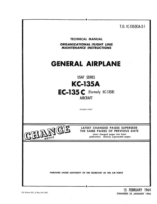 Boeing Kc-135A Maintenance General Airplane 1964 (1C-135(K)A-2-1) 1