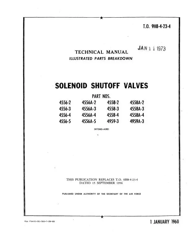 Hydro-Aire Solenoid Valve Parts (98H-4-23-4) 1
