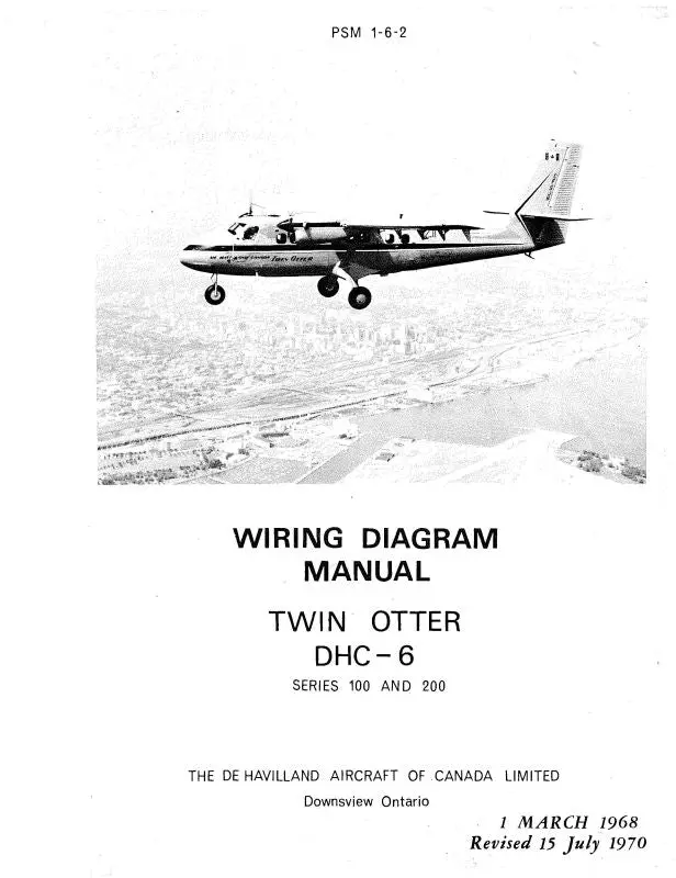 Dehavilland Dhc-6 Twin Otter 1968 Wiring Diagram Manual (Psm-1-6-2-W) 1