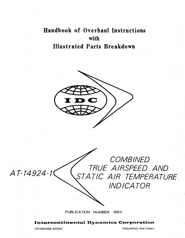 Intercontinental Dynamics Corp True Airspeed Overhaul With Illustrated Parts 1967 (18911) 1