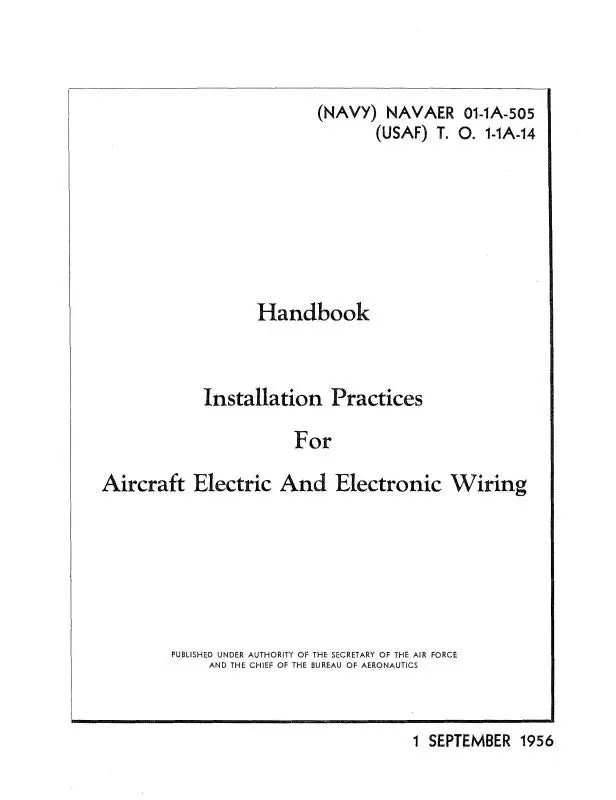 Us Government Installation Practices For Electric & Electronic Wiring 1956 (01-1A-505) 1