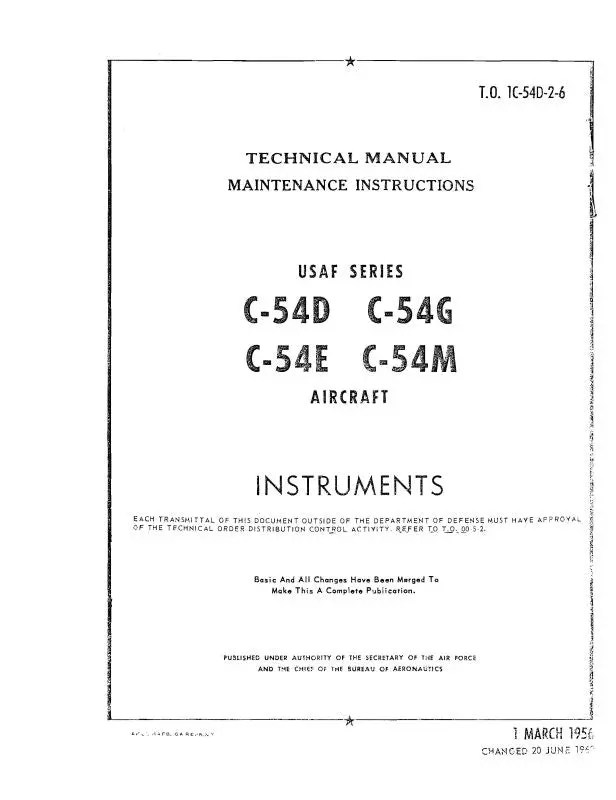 Mcdonnell Douglas C-54D,E,G,M 1956 Maintenance Instructions - Instruments (1C-54D-2-6) 1