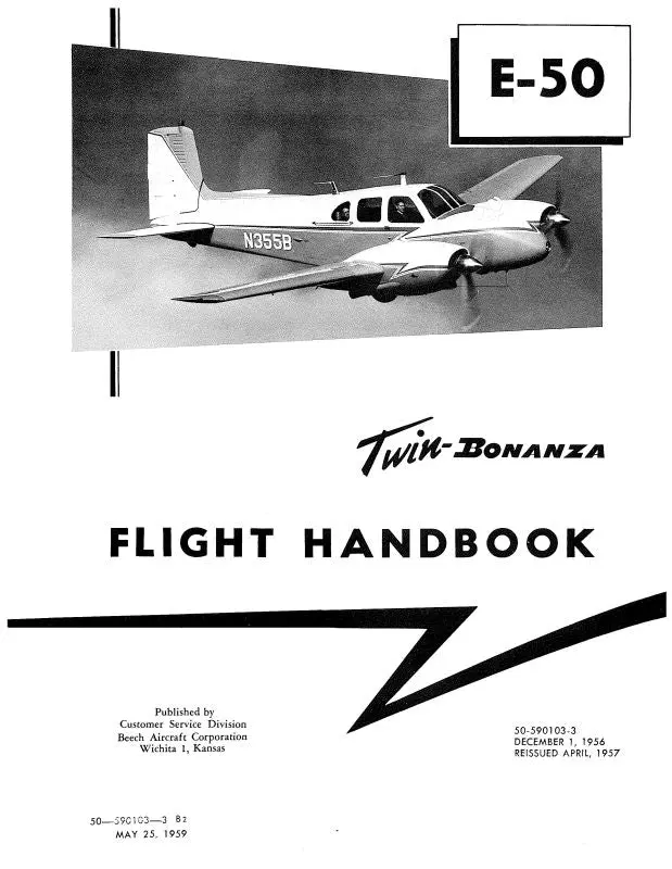 Beech E-50 ,Revised 1959 Flight Handbook (50-590103-3) 1