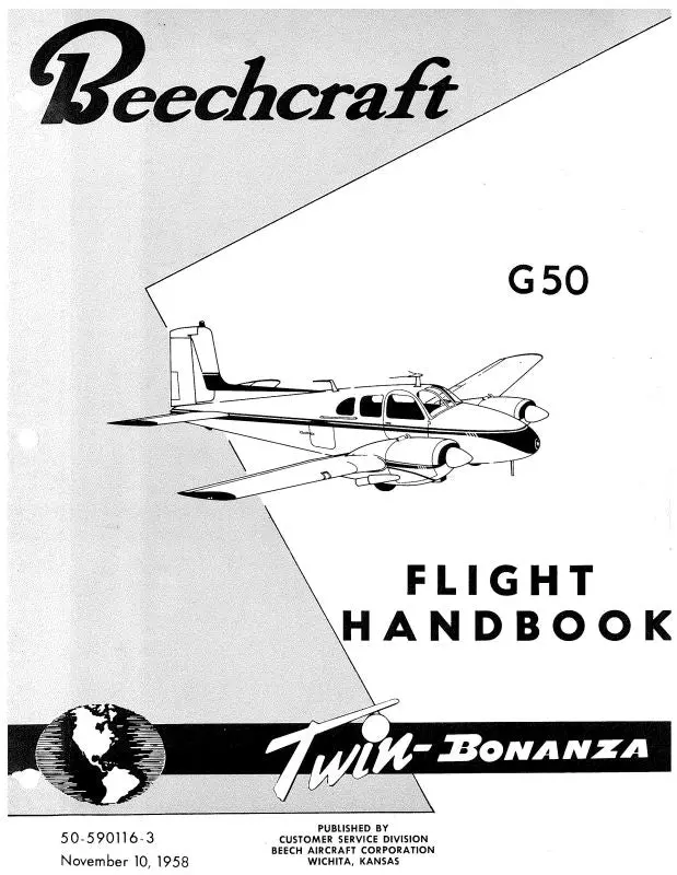 Beech G-50 Twin Bonanza Flight Handbook (50-590116-3) 1