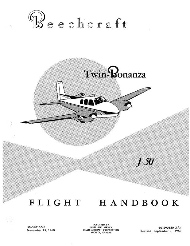Beech J50 Revised 1963 Flight Handbook (50-590126-3) 1