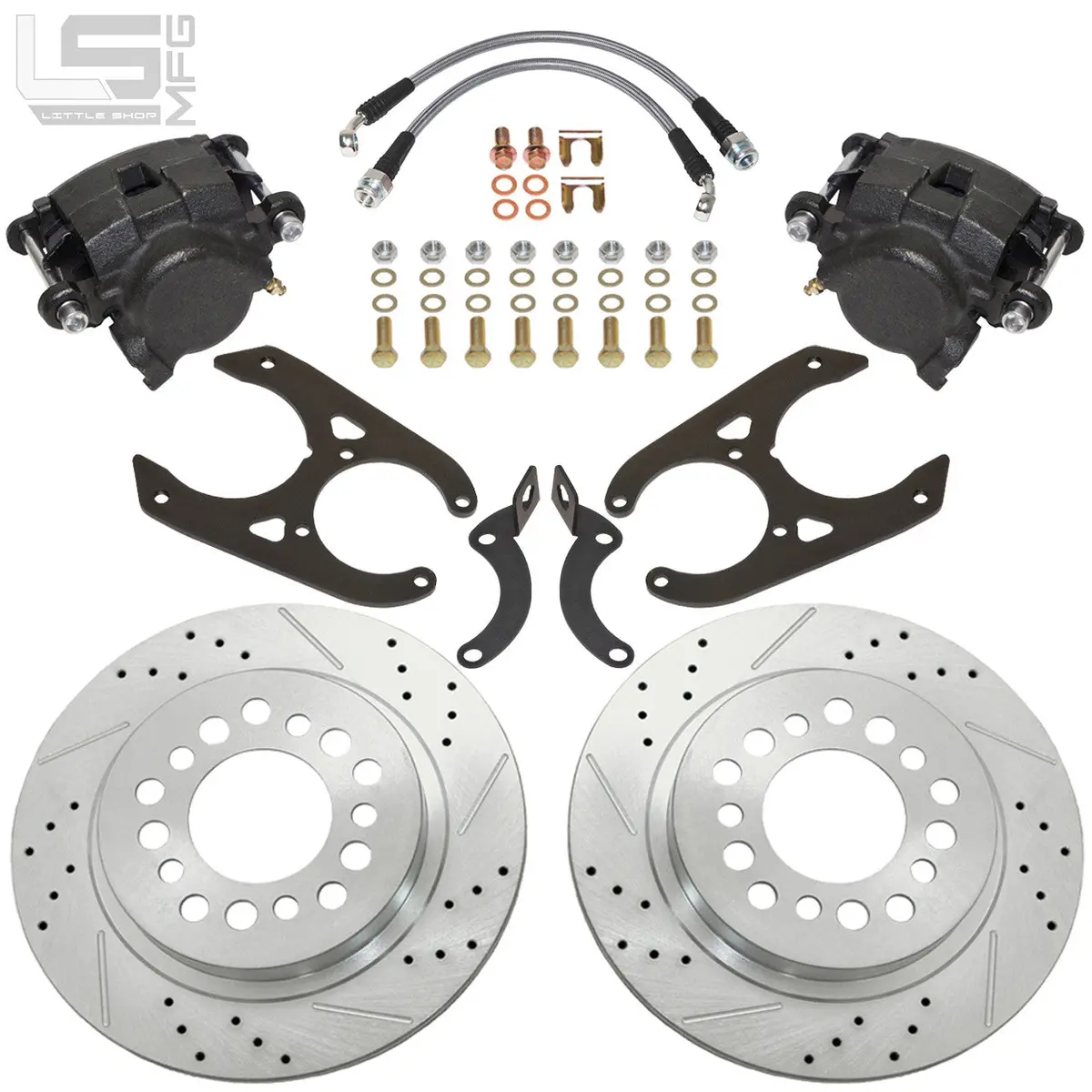 1988-1998 Silverado Sierra Obs Rear Disc Brakes Conversion (5-Lug, For 10" Drum Axles By Little Shop) 1