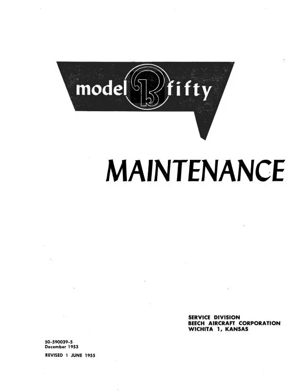 Beech B-50 Maintenance Manual (50-590039-5) 1
