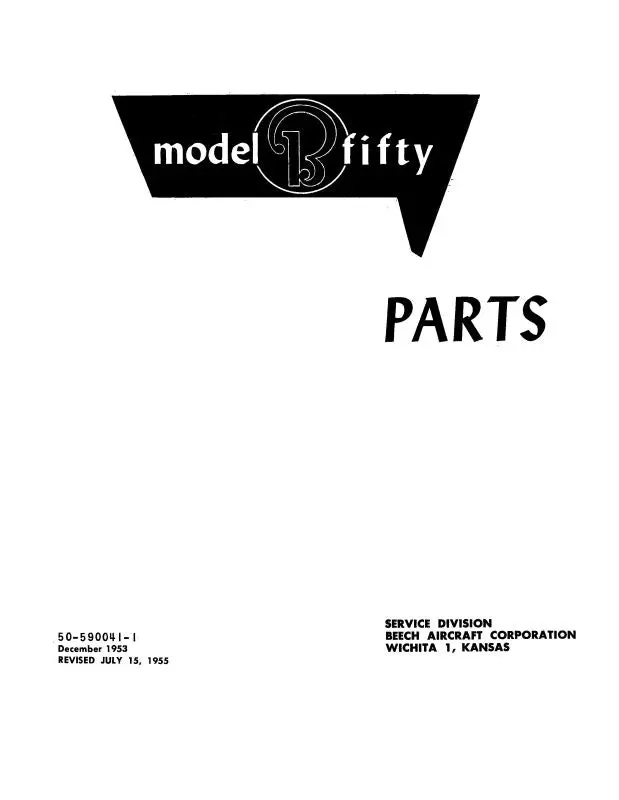 Beech B-50 Parts Catalog (50-590041-1) 1