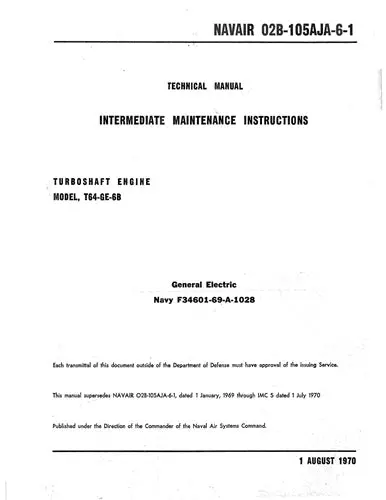 General Electric Company T64-Ge-6B Intermediate Maintenance Instructions (02B-105Aja-6-1) 1