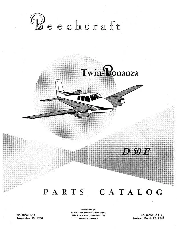Beech D-50E Parts Catalog (50-590041-13) 1