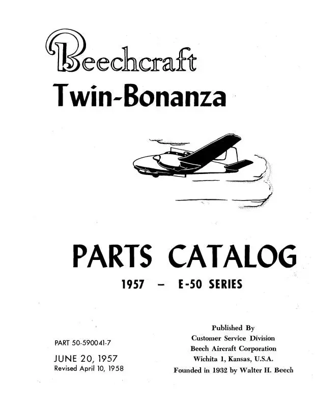 Beech E-50 Parts Catalog (50-590041-7) 1