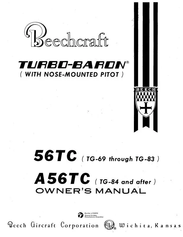 Beech 56Tc &A56tc Owner's Manual (96-590008-3B) 1