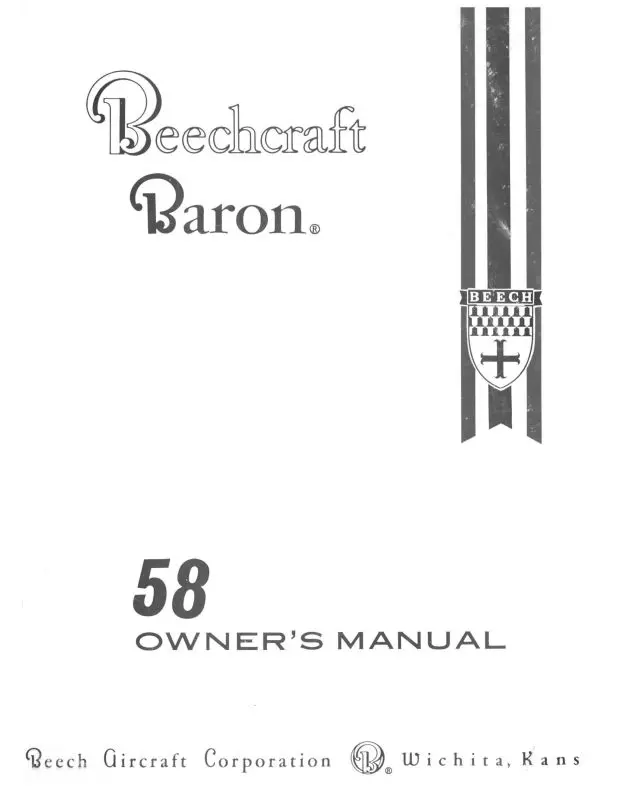Beech 58 Series Owners Manual (58-590000-1B) 1