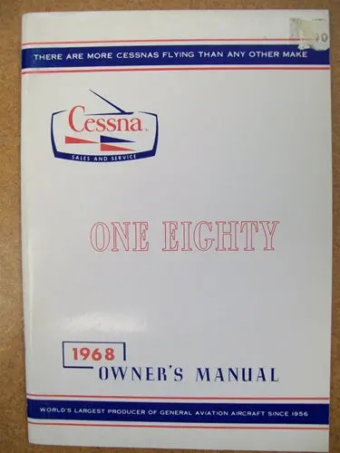Cessna 180H 1968 Owner's Manual Used Original 1