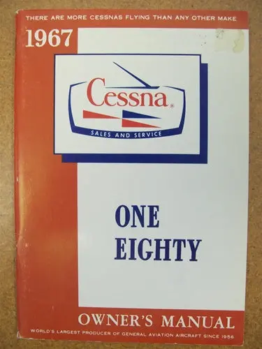 Cessna 180H 1967 Owner's Manual Used Original Part# ) 1