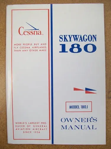 Cessna 180J Skywagon 1974 Owner's Manual Used Original 1