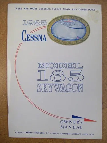 Cessna 185D 1965 Owner's Manual Used Original 1