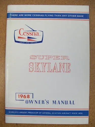Cessna P206c 1968 Owner's Manual Used Original 1