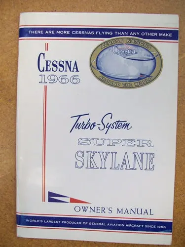 Cessna Turbo P206a 1966 Owner's Manual Used Original 1